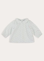 Janine Floral Peter Pan Collar Blouse in Cream (3-12mths) Blouses from Pepa London