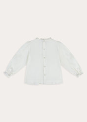 Floral Embroidered Long Sleeve Cream Blouse in Cream (2-10yrs) Tops & Bodysuits from Pepa London