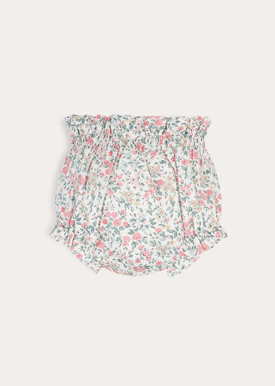 Violet Floral Bow Detail Bloomers in Pink (3mths-3yrs) Bloomers from Pepa London