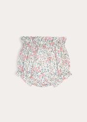 Violet Floral Bow Detail Bloomers in Pink (3mths-3yrs) Bloomers from Pepa London