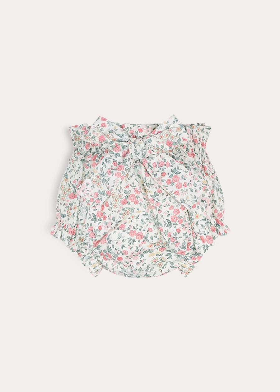 Violet Floral Bow Detail Bloomers in Pink (3mths-3yrs) Bloomers from Pepa London