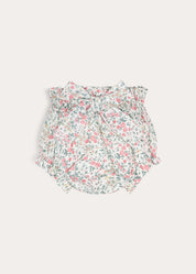 Violet Floral Bow Detail Bloomers in Pink (3mths-3yrs) Bloomers from Pepa London