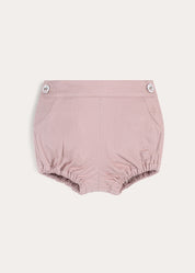 Plain Button Detail Bloomers in Pink (6mths-4yrs) Bloomers from Pepa London