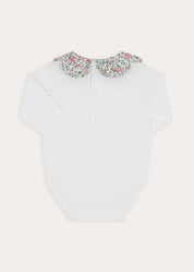 Violet Floral Petal Collar Bodysuit in Pink (1mth-3yrs) Tops & Bodysuits from Pepa London