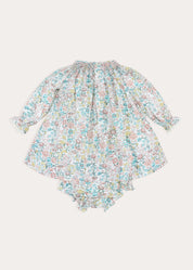 Bertoli Floral Petal Collar Long Sleeve Dress With Bloomers in Dusty Pink (6mths-4yrs)