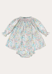 Bertoli Floral Petal Collar Long Sleeve Dress With Bloomers in Dusty Pink (6mths-4yrs)