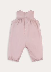 Bunny Floral Embroidered Pocket Detail Dungarees in Pink (12mths-4yrs)
