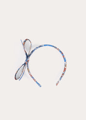 Margaret Annie Floral Medium Bow Hairband in Dark Blue Hair Accessories from Pepa London