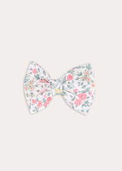 Violet Floral Medium Bow Hair Clip in Pink Hair Accessories from Pepa London