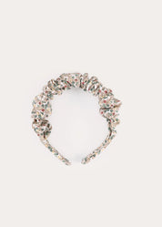Evelyn Floral Scrunchie Hairband in Green Hair Accessories from Pepa London