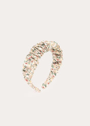Evelyn Floral Scrunchie Hairband in Green Hair Accessories from Pepa London