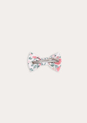 Violet Floral Small Bow Hair Clip in Pink Hair Accessories from Pepa London