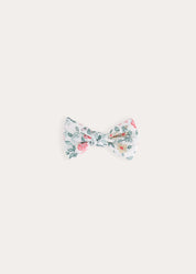 Violet Floral Small Bow Hair Clip in Pink Hair Accessories from Pepa London