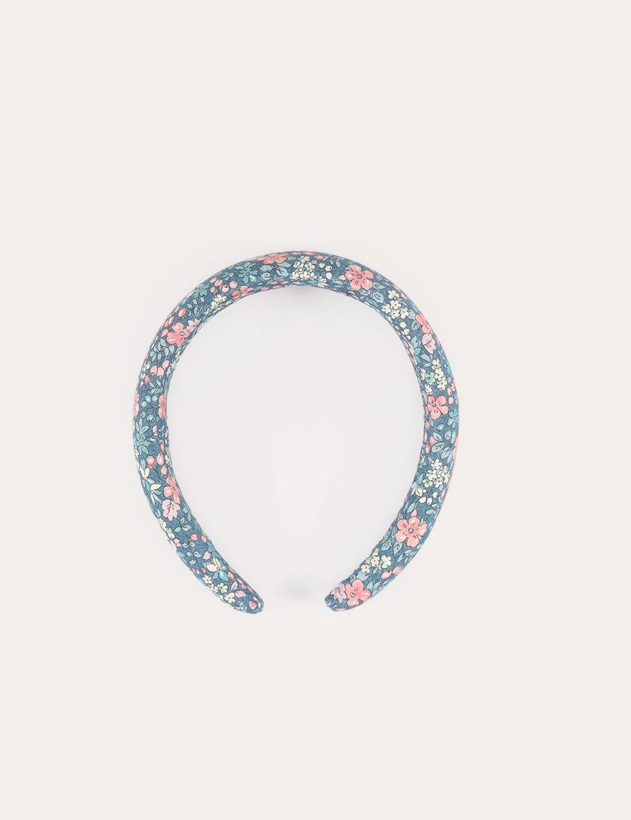 Beatrice Floral Padded Hairband in Teal Hair Accessories from Pepa London