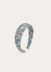 Beatrice Floral Padded Hairband in Teal Hair Accessories from Pepa London