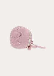 Birdie Fair Isle Knitted Bonnet in Pink (S-L) Knitted Accessories from Pepa London