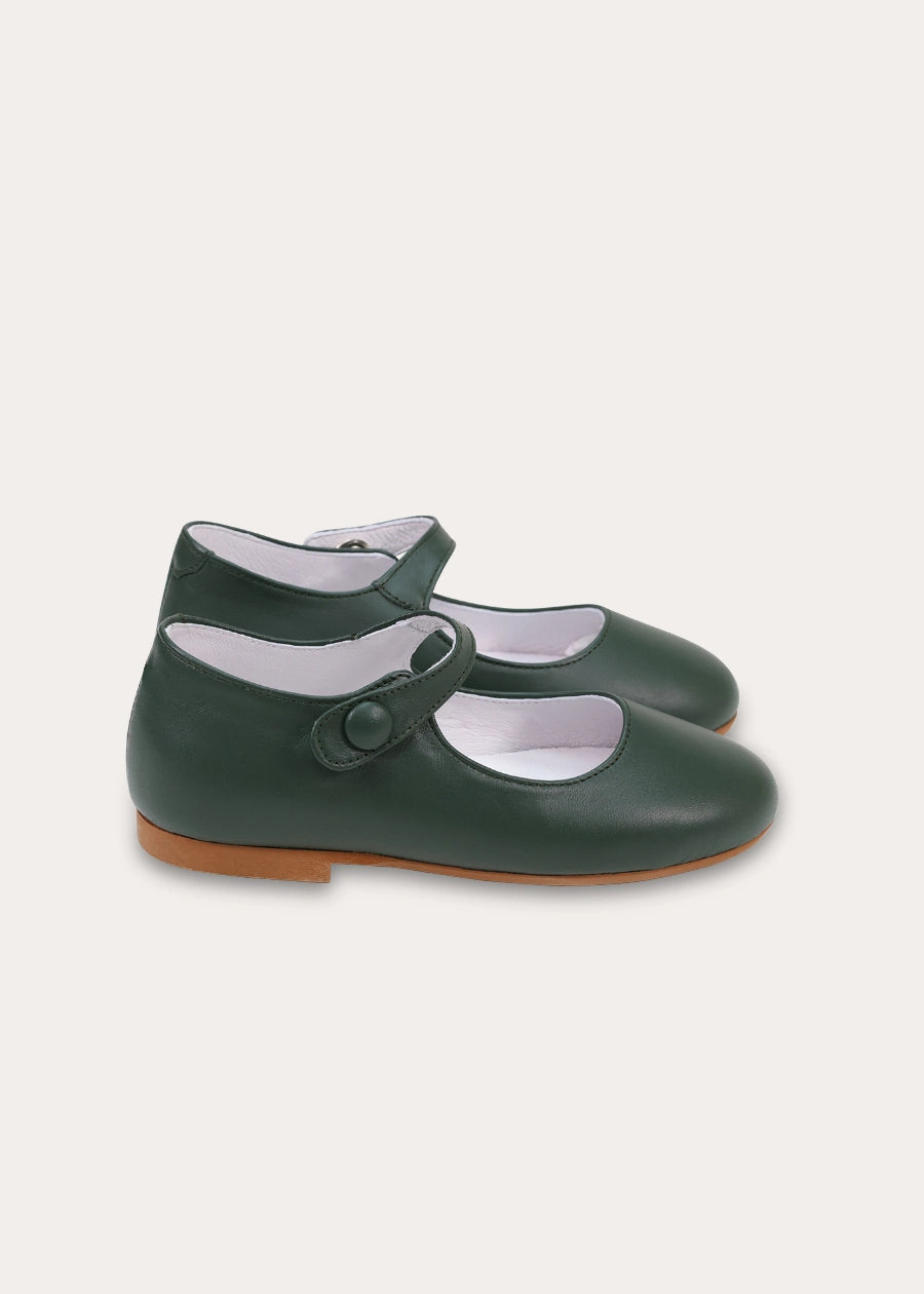 Leather Mary Jane Shoes in British Racing Green (24-36EU) Shoes from Pepa London