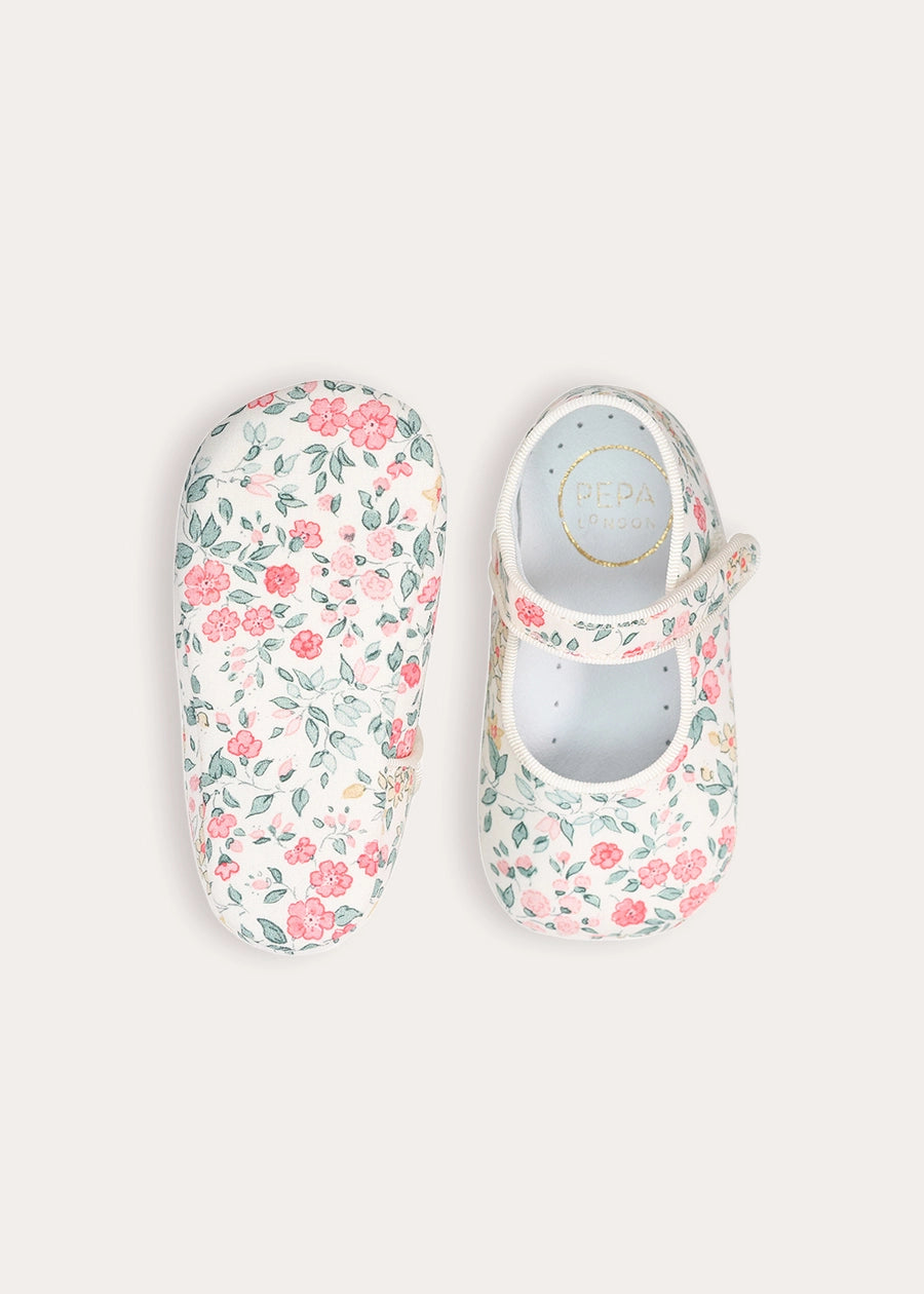 Violet Floral Mary Jane Shoes in Pink (17-20EU) Shoes from Pepa London