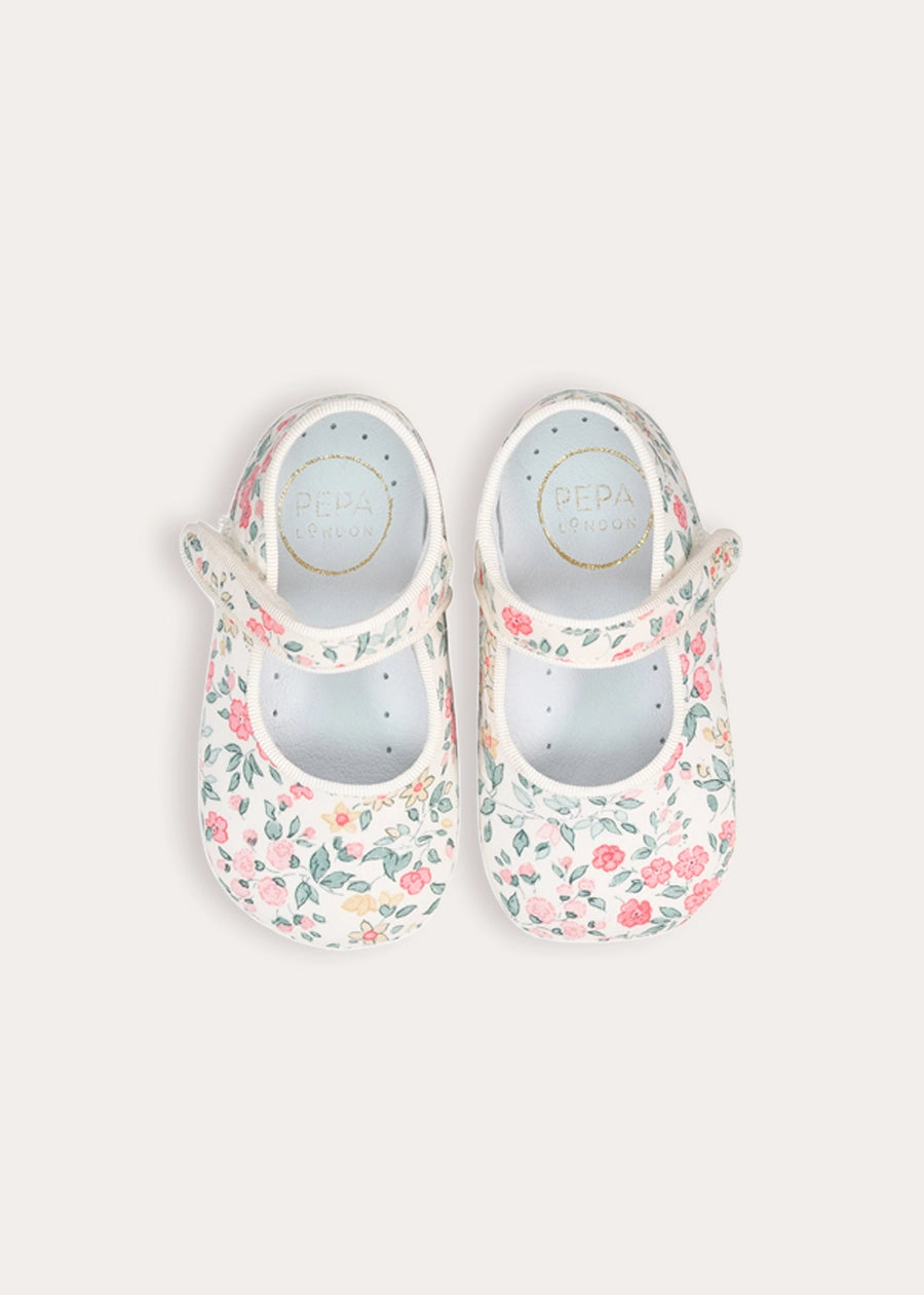 Violet Floral Mary Jane Shoes in Pink (17-20EU) Shoes from Pepa London
