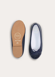 Patent Leather Ballerina Shoes in Navy (24-36EU) Shoes from Pepa London