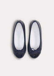 Patent Leather Ballerina Shoes in Navy (24-36EU) Shoes from Pepa London
