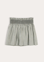 Westbury Gingham Elasticated Waist Skirt in Green (3-10yrs) Skirts from Pepa London