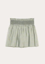 Westbury Gingham Elasticated Waist Skirt in Green (3-10yrs)