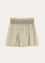 Westbury Gingham Elasticated Waist Skirt in Green (3-10yrs) Skirts from Pepa London