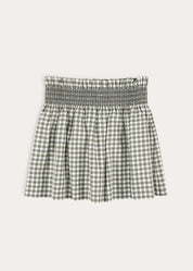 Westbury Gingham Elasticated Waist Skirt in Green (3-10yrs) Skirts from Pepa London