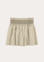 Westbury Gingham Elasticated Waist Skirt in Green (3-10yrs) Skirts from Pepa London