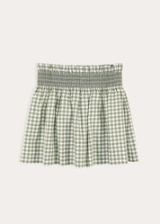 Westbury Gingham Elasticated Waist Skirt in Green (3-10yrs)