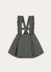 Harrington Tweed Skirt With Ruffle Braces in Brown (18mths-6yrs) Skirts from Pepa London