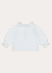 Lace Frill Collar Long Sleeve Top in White (18mths-10yrs) Tops & Bodysuits from Pepa London