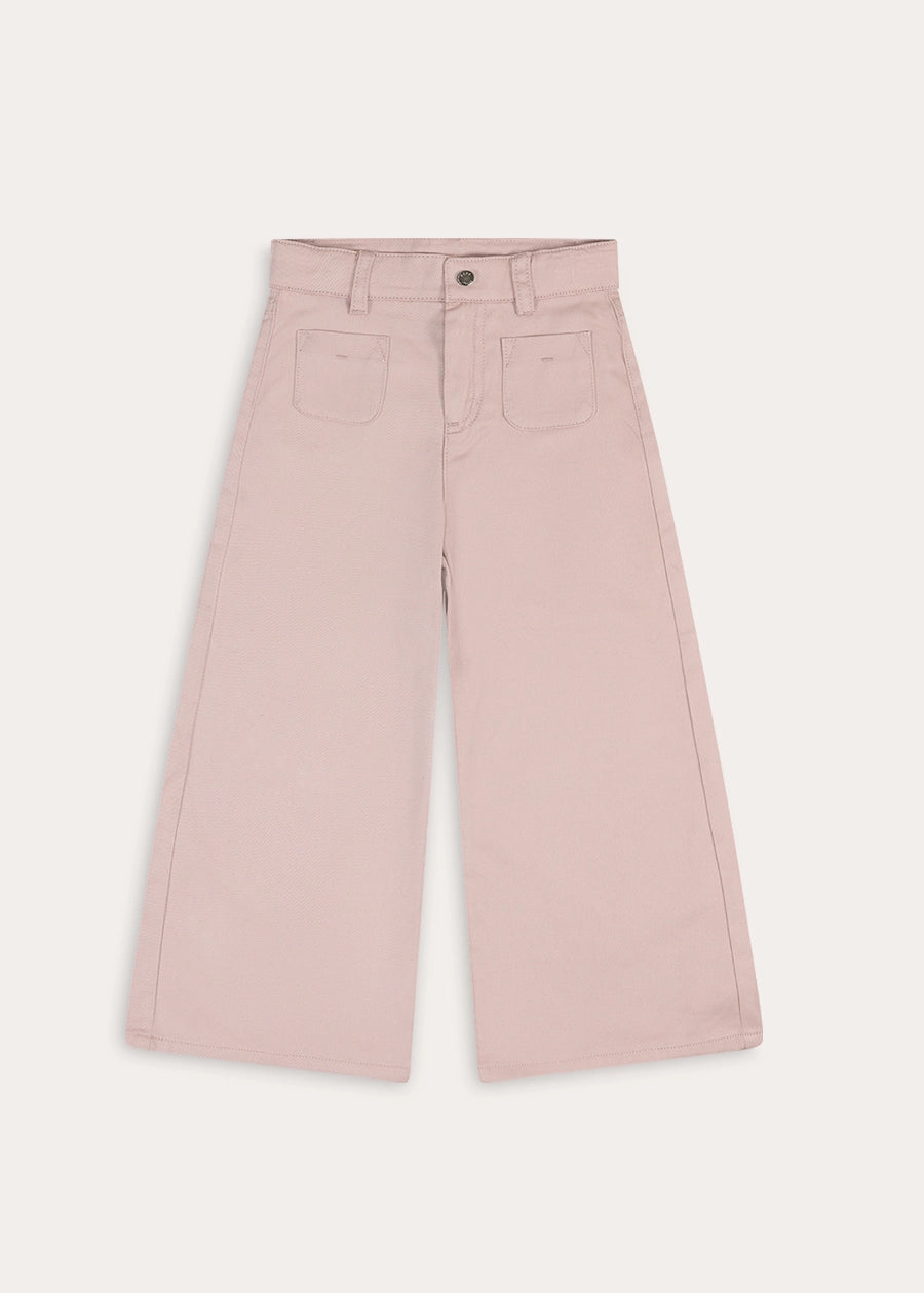 Plain Wide Leg Trousers in Pink (4-10yrs) Trousers from Pepa London