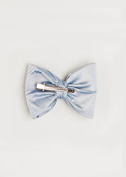 Silk Small Bow Clip in Blue Hair Accessories  from Pepa London