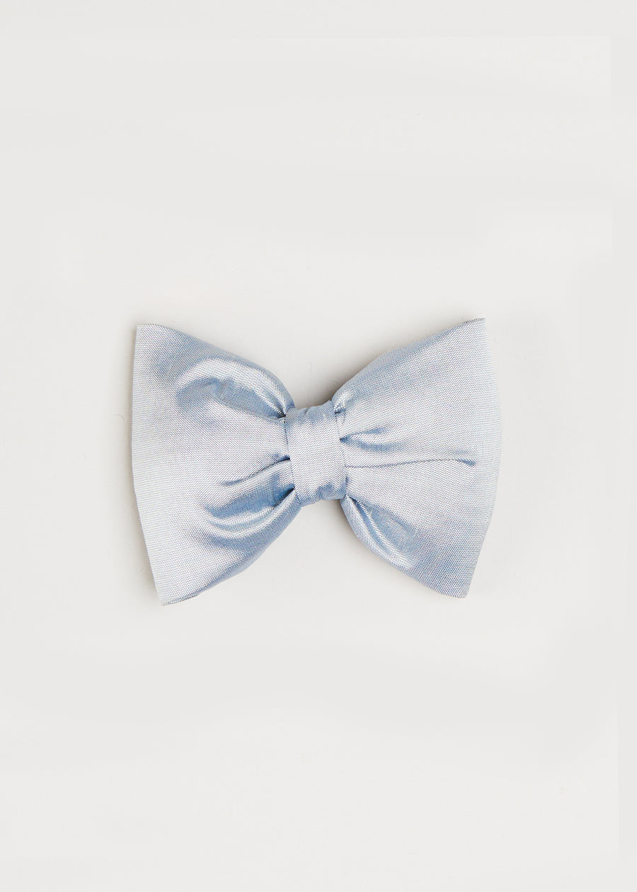 Silk Small Bow Clip in Blue Hair Accessories  from Pepa London