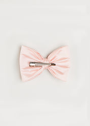 Silk Small Bow Clip in Pink Hair Accessories  from Pepa London