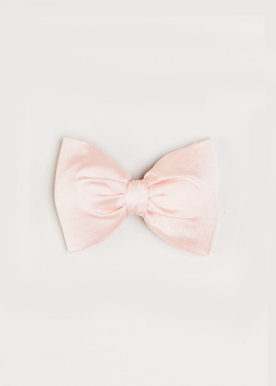 Silk Small Bow Clip in Pink Hair Accessories  from Pepa London