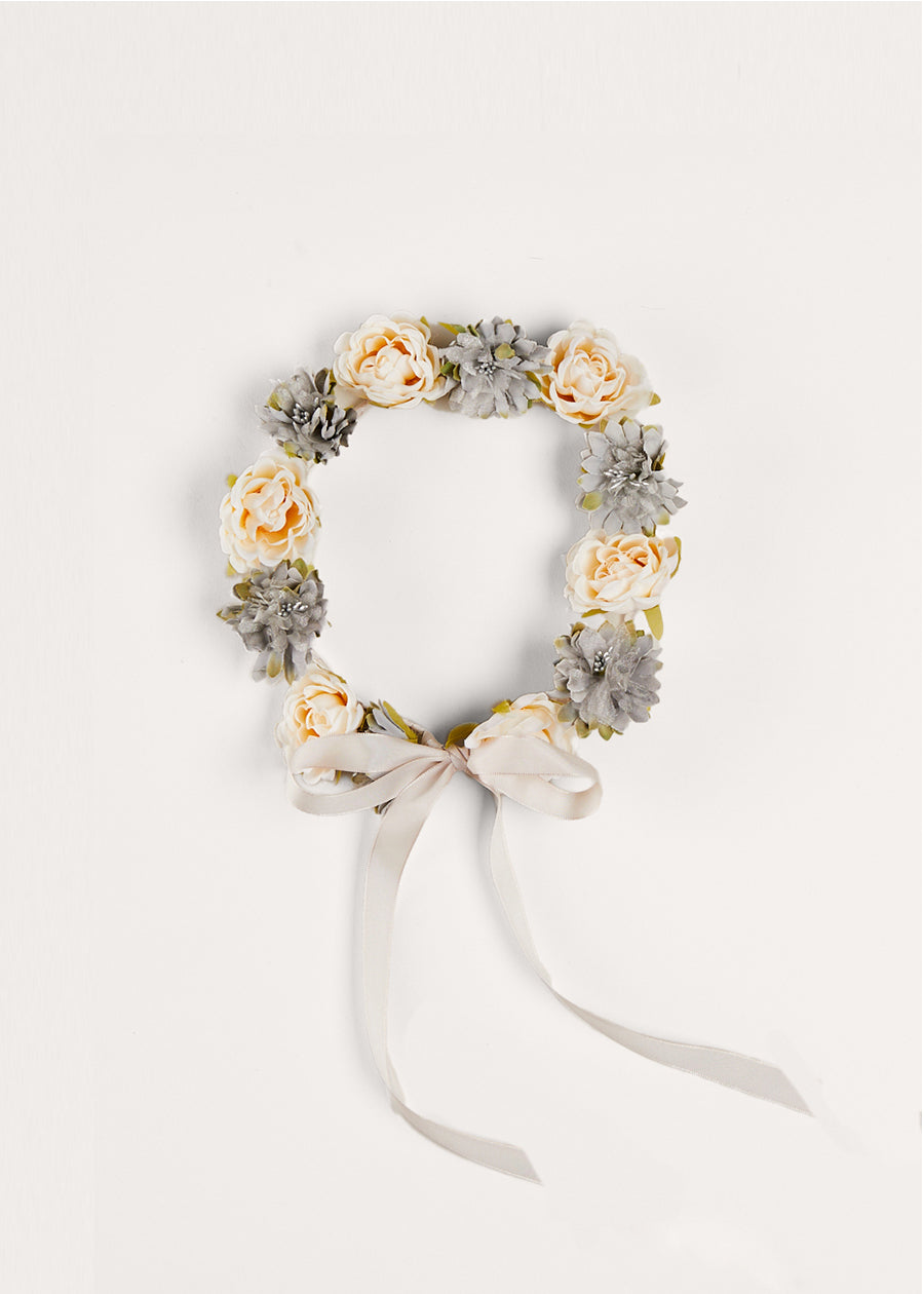 Flower Pearl Detail Crown in Teal HAIR ACCESSORIES from Pepa London
