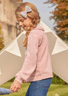 Swan Motif Ruffle Collar Jumper in Pink (18mths-10yrs) Knitwear  from Pepa London