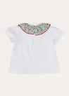 Evelyn Floral Ruffle Collar Top in Red (2-10yrs) TOPS & BODYSUITS from Pepa London