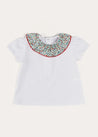 Evelyn Floral Ruffle Collar Top in Red (2-10yrs) TOPS & BODYSUITS from Pepa London