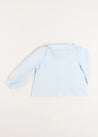 Ruffle Trim Long Sleeve Blouse in Blue (18mths-10yrs) Blouses  from Pepa London