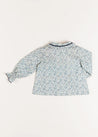 Evelyn Floral Long Sleeve Blouse in Blue (3-10yrs) Blouses  from Pepa London