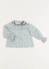 Evelyn Floral Long Sleeve Blouse in Blue (3-10yrs) Blouses  from Pepa London