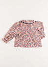 Beatrice Floral Long Sleeve Blouse in Caramel (4-10yrs) Blouses  from Pepa London