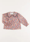 Beatrice Floral Long Sleeve Blouse in Caramel (4-10yrs) Blouses  from Pepa London