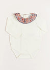 Beatrice Floral Long Sleeve Bodysuit in Navy (1mth-3yrs) Tops & Bodysuits  from Pepa London