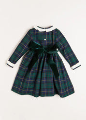 Windsor Tartan Dress in Green (12mths-10yrs) Dresses  from Pepa London