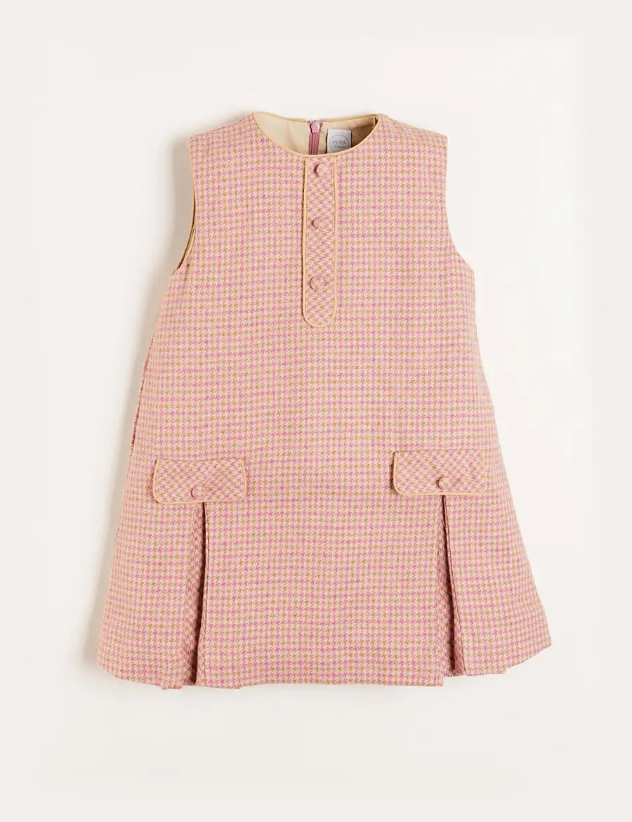 Warwick Sleeveless Pinafore Dress in Pink (12mths-10yrs) Dresses  from Pepa London